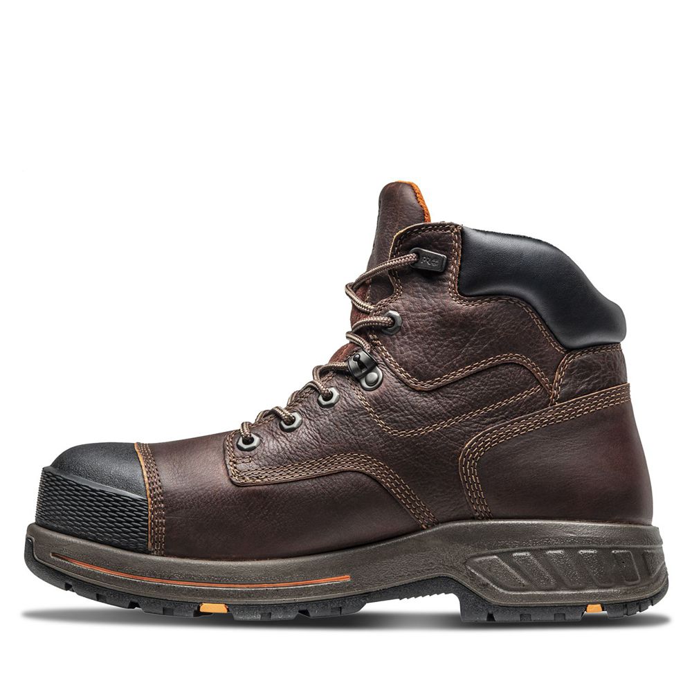 Timberland Μποτακια Εργασίας Ανδρικα Καφε/Μαυρα - Pro® Helix Hd 6\" Met Guard Comp Toe - Greece 34628